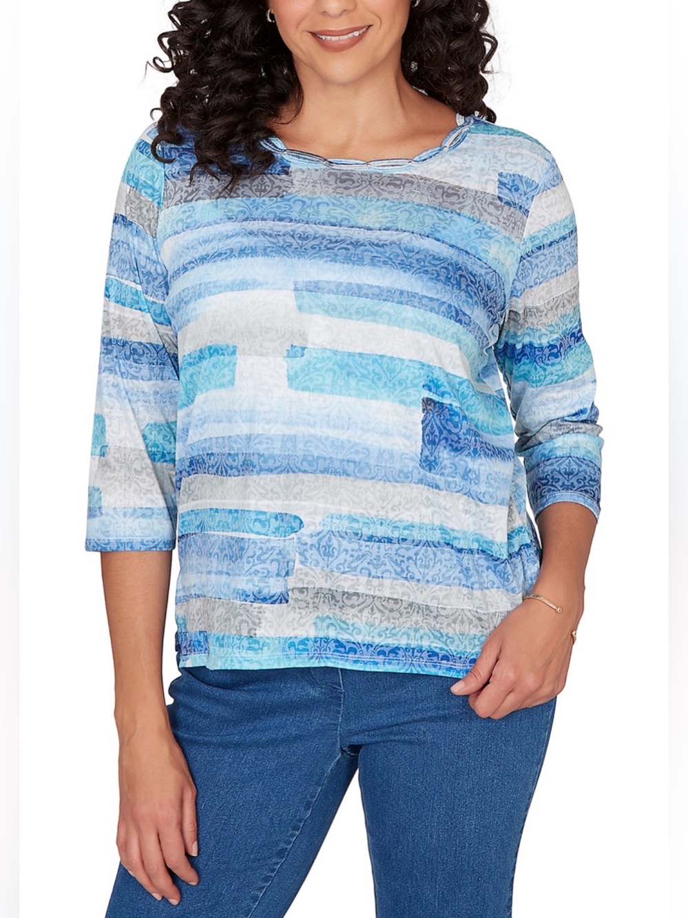 ALFRED DUNNER Women’s Classic Brushstrokes Biadere Top.